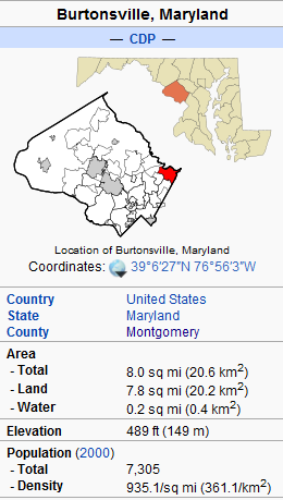 Map of Burtonsville