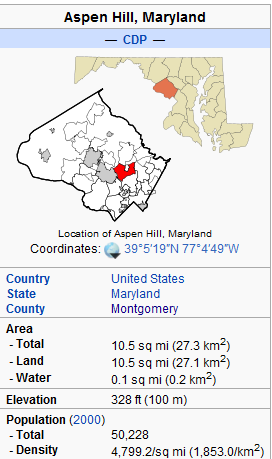 Map of Aspen Hill